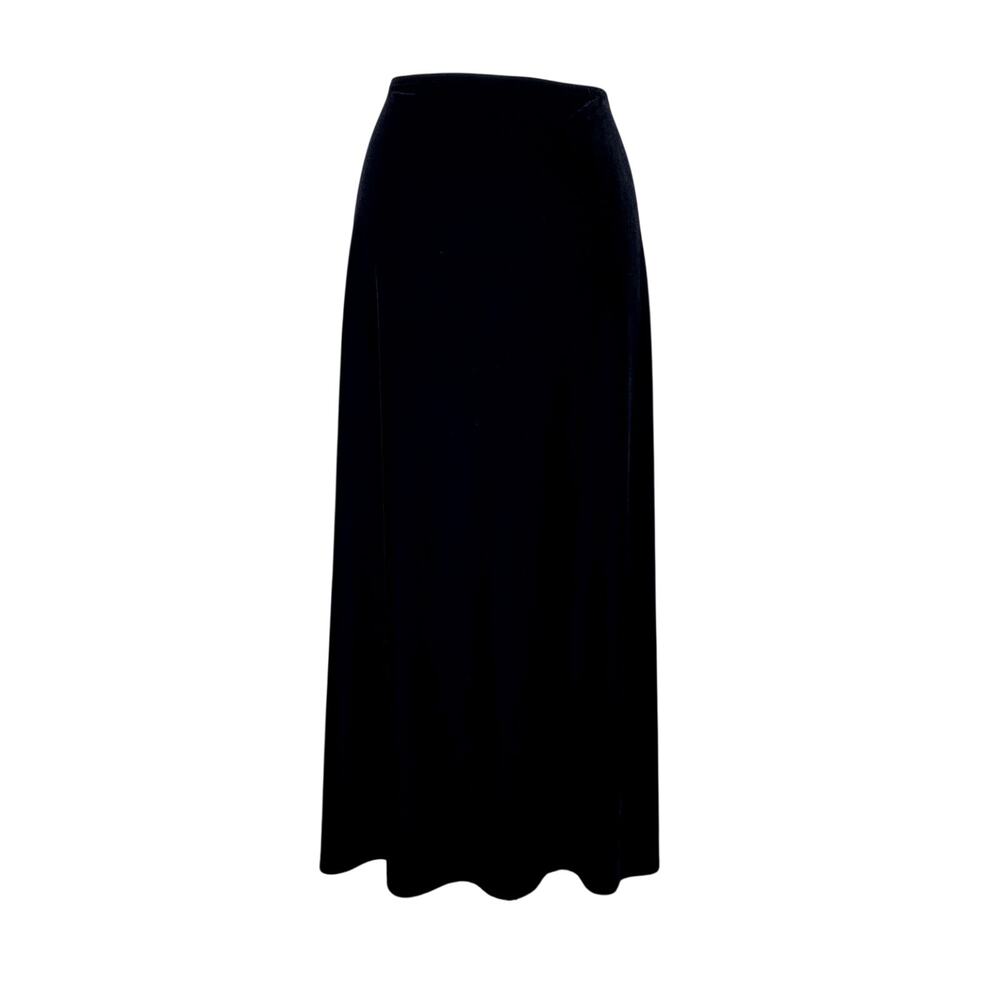 Vintage 90's J.R. Nites Women's Black Velvet Maxi Skirt Office Siren Whimsigoth